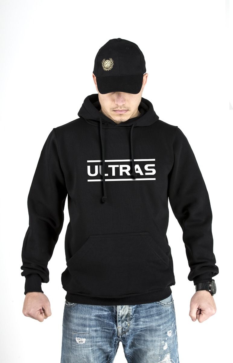 Hoodie Ultras Streetwear Skull n' Pyro Black