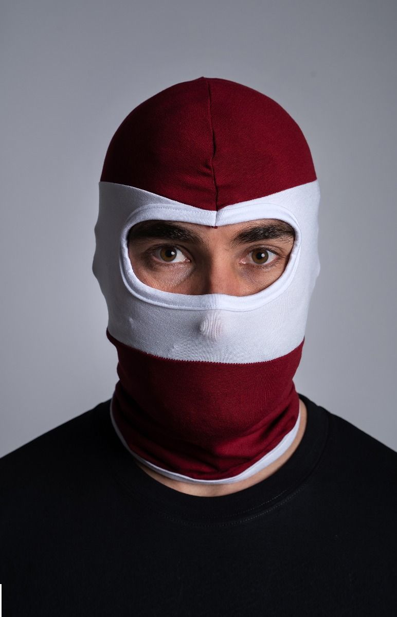 Balaclava Burgundy and White